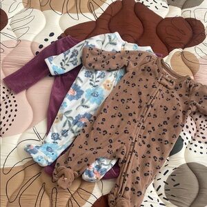 Baby Onesie Set in Floral and Animal Print